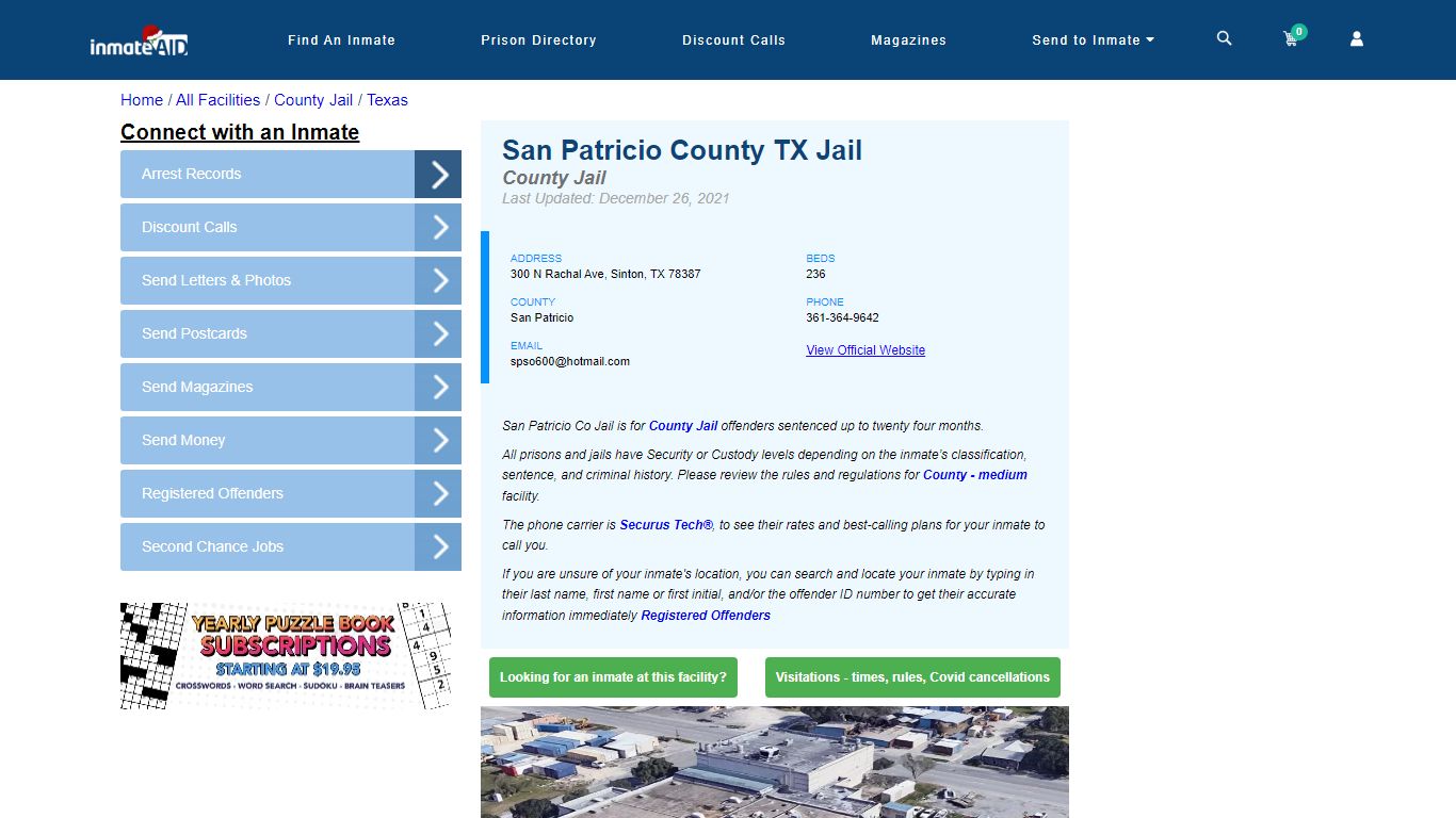 San Patricio County TX Jail - Inmate Locator - Sinton, TX